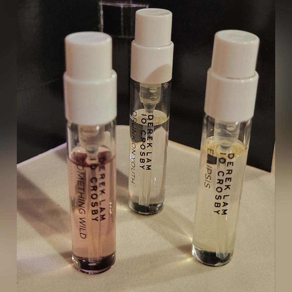 Derek Lam Perfume 3 vials Something wild, Drunk on youth, Ellipsis 0.068 oz